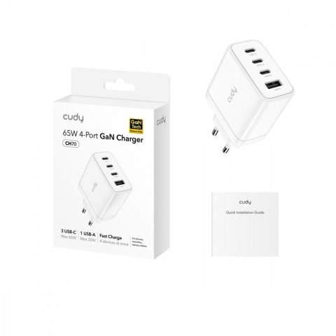 Ładowarka CH70_EU 65 W z 4 portami Ładowarka CH70_EU 65 W z 4 portami