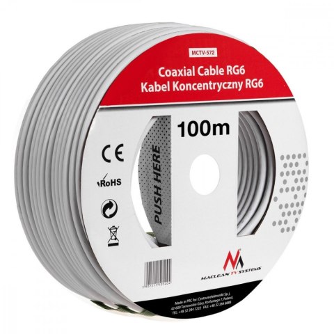 Kabel przewód koncentryczny satelitarny 1.0CCS RG6 100M MCTV-572 Kabel przewód koncentryczny satelitarny 1.0CCS RG6 100M MCTV-572