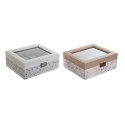 Box for watches DKD Home Decor Blue Light Pink Crystal 22,5 x 19,5 x 9,5 cm (2 Units)