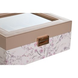 Box for watches DKD Home Decor Blue Light Pink Crystal 22,5 x 19,5 x 9,5 cm (2 Units)