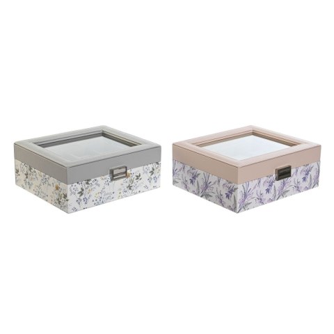 Box for watches DKD Home Decor White Grey Lilac Light Pink PVC Crystal 22,5 x 19,5 x 9,5 cm (2 Units) Box for watches DKD Home Decor White Grey Lilac Light Pink PVC Crystal 22,5 x 19,5 x 9,5 cm (2 Units)