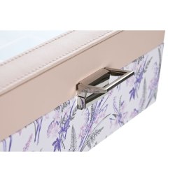 Box for watches DKD Home Decor White Grey Lilac Light Pink PVC Crystal 22,5 x 19,5 x 9,5 cm (2 Units)