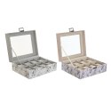 Box for watches DKD Home Decor White Grey Lilac Light Pink PVC Crystal 22,5 x 19,5 x 9,5 cm (2 Units)
