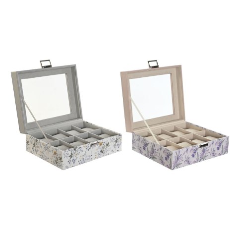 Box for watches DKD Home Decor White Grey Lilac Light Pink PVC Crystal 22,5 x 19,5 x 9,5 cm (2 Units) Box for watches DKD Home Decor White Grey Lilac Light Pink PVC Crystal 22,5 x 19,5 x 9,5 cm (2 Units)