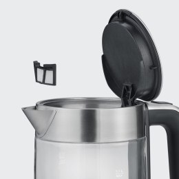SEVERIN CZAJNIK ELEKTRYCZNY SZKŁO-STAL, 1,7L, ZAKRYTA GRZAŁKA, KONTROLER STRIX, WNĘKA NA PRZEWÓD, WSKAŹNIK WODY, 2200W WK3420