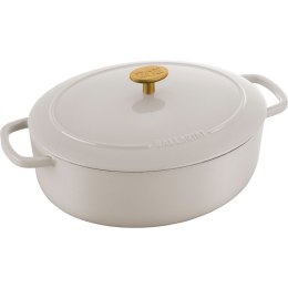 Garnek żeliwny owalny Ballarini Bellamonte - 5.5 ltr, Kość słoniowa