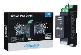Shelly Qubino Wave Pro 2PM? przekaźnik zasilający Czarny