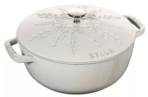 Garnek żeliwny okrągły snowflake STAUB 40506-548-0 - biały 3.6 ltr Garnek żeliwny okrągły snowflake STAUB 40506-548-0 - biały 3.6 ltr