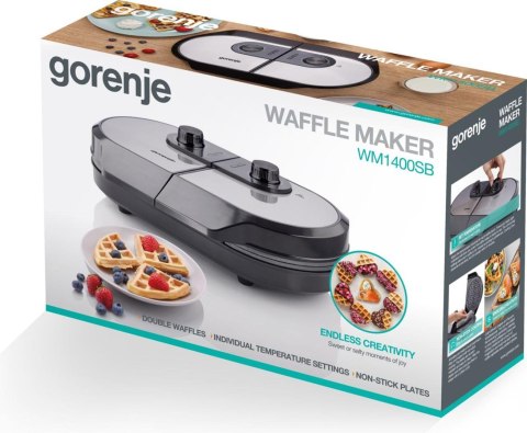 Grill elektryczny Gorenje Mini Grill, Talerz waflowy, WM1400SB, 1400 W, Średnica 18 cm, Czarny Grill elektryczny Gorenje Mini Grill, Talerz waflowy, WM1400SB, 1400 W, Średnica 18 cm, Czarny
