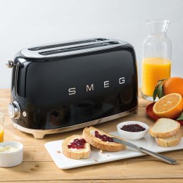 Toster Smeg TSF02BLEU czarny 4 kromek, metalowa obudowa