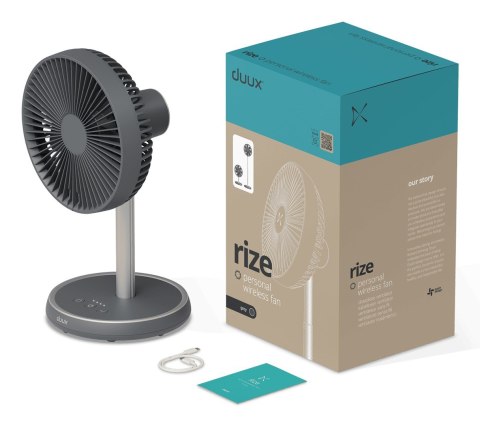 Wentylator Duux | Rize Flex | Wentylator stojący | Szary | Średnica 21 cm | Liczba biegów 4 | Oscylacja | 10 W Wentylator Duux | Rize Flex | Wentylator stojący | Szary | Średnica 21 cm | Liczba biegów 4 | Oscylacja | 10 W