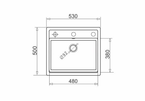 Zlewozmywak PYRAMIS CAMEA 53x50 1B Szary beton Zlewozmywak PYRAMIS CAMEA 53x50 1B Szary beton