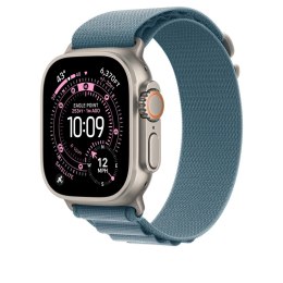 Pasek Apple 49mm Light Blue Alpine Loop - Large - Natural Titanium Finish