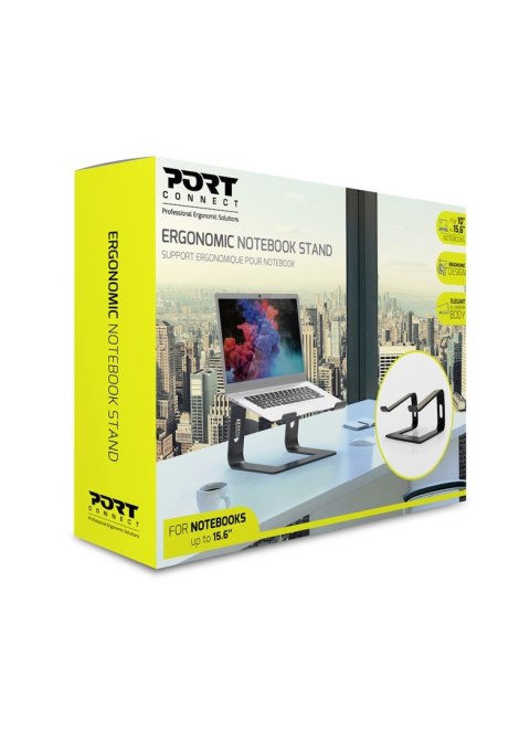 Port Designs 901103 stojak na laptop Podstawka na notebooka Aluminium, Czarny 39,6 cm (15.6") Port Designs 901103 stojak na laptop Podstawka na notebooka Aluminium, Czarny 39,6 cm (15.6")