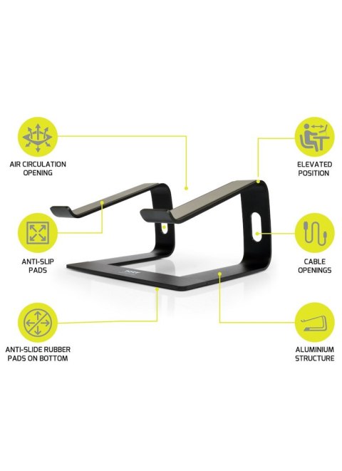 Port Designs 901103 stojak na laptop Podstawka na notebooka Aluminium, Czarny 39,6 cm (15.6") Port Designs 901103 stojak na laptop Podstawka na notebooka Aluminium, Czarny 39,6 cm (15.6")