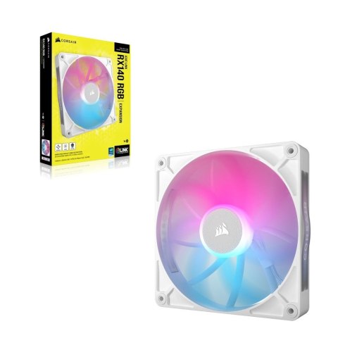 Corsair iCUE LINK RX140 RGB Wentylator 14cm Biały 1szt. Corsair iCUE LINK RX140 RGB Wentylator 14cm Biały 1szt.