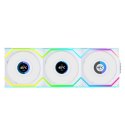 Wentylator Lian Li LULI-100 UNI FAN SL LCD, ARGB, PWM, 3x, 120 mm, Bezprzewodowe sterowanie za pomocą kontrolera 2.4GHz, biały