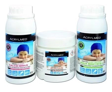 Acrylmed Zestaw do pielęgnacji wody basenowej do małych basenów Acrylmed Zestaw do pielęgnacji wody basenowej do małych basenów