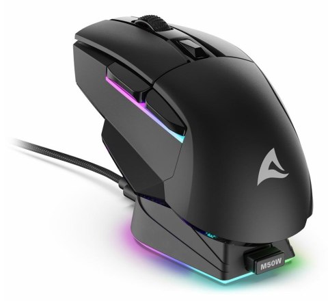 Mysz optyczna RGB Skiller SGM50W czarna + stacja Mysz optyczna RGB Skiller SGM50W czarna + stacja