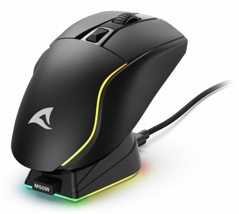 Mysz optyczna RGB Skiller SGM50W czarna + stacja Mysz optyczna RGB Skiller SGM50W czarna + stacja