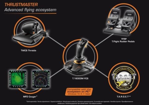 Thrustmaster T-16000M FCS Flight Pack Czarny USB Joystick Analogowa/Cyfrowa MAC, PC Thrustmaster T-16000M FCS Flight Pack Czarny USB Joystick Analogowa/Cyfrowa MAC, PC