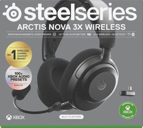 Słuchawki Steelseries Arctis Nova 3X Wireless for Xbox, czarne Słuchawki Steelseries Arctis Nova 3X Wireless for Xbox, czarne