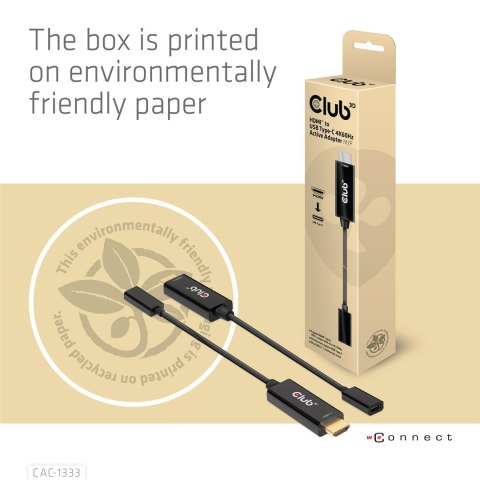CLUB 3D CAC-1333 adapter kablowy 0,22 m HDMI Typu A (Standard) USB Type-C Czarny CLUB 3D CAC-1333 adapter kablowy 0,22 m HDMI Typu A (Standard) USB Type-C Czarny
