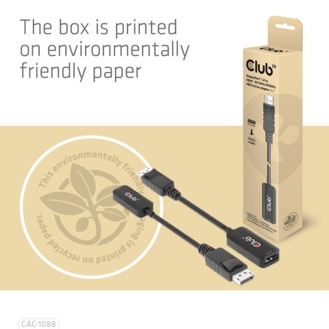 CLUB3D CAC-1088 adapter kablowy 0,21 m DisplayPort HDMI Czarny CLUB3D CAC-1088 adapter kablowy 0,21 m DisplayPort HDMI Czarny
