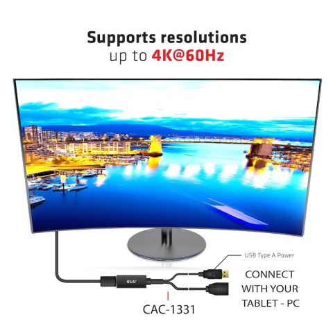 CLUB3D HDMI 2.0 TO DISPLAYPORT 1.2 4K60HZ HDR M/F ACTIVE ADAPTER Czarny CLUB3D HDMI 2.0 TO DISPLAYPORT 1.2 4K60HZ HDR M/F ACTIVE ADAPTER Czarny