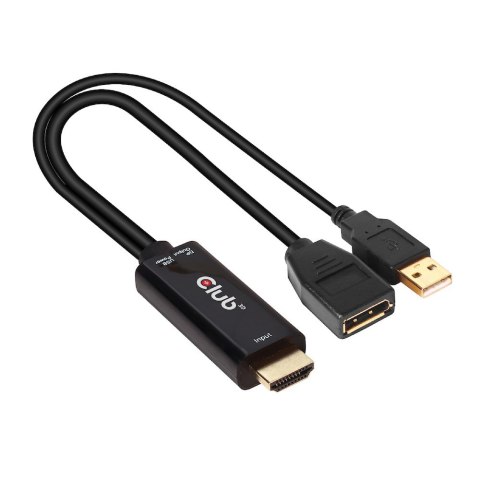 CLUB3D HDMI 2.0 TO DISPLAYPORT 1.2 4K60HZ HDR M/F ACTIVE ADAPTER Czarny CLUB3D HDMI 2.0 TO DISPLAYPORT 1.2 4K60HZ HDR M/F ACTIVE ADAPTER Czarny