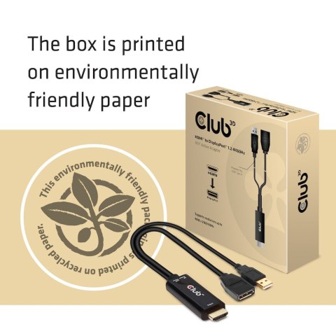 CLUB3D HDMI 2.0 TO DISPLAYPORT 1.2 4K60HZ HDR M/F ACTIVE ADAPTER Czarny CLUB3D HDMI 2.0 TO DISPLAYPORT 1.2 4K60HZ HDR M/F ACTIVE ADAPTER Czarny