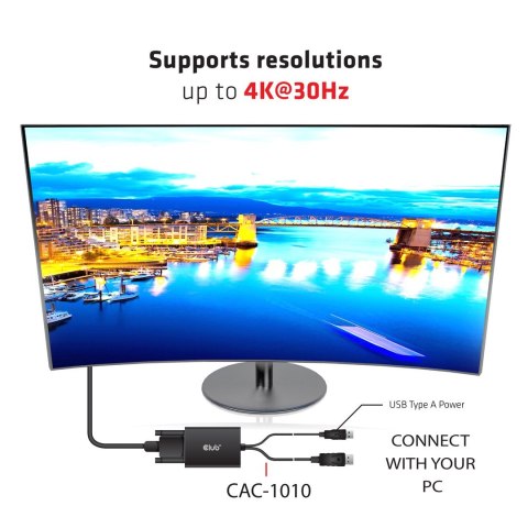 CLUB3D cac-1010 Displayport/usb DVI-I Daul link Czarny, Biały CLUB3D cac-1010 Displayport/usb DVI-I Daul link Czarny, Biały