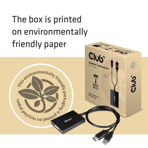 CLUB3D cac-1010 Displayport/usb DVI-I Daul link Czarny, Biały CLUB3D cac-1010 Displayport/usb DVI-I Daul link Czarny, Biały