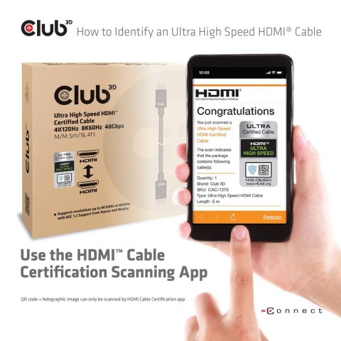CLUB3D CAC-1375 kabel HDMI 5 m HDMI Typu A (Standard) Czarny CLUB3D CAC-1375 kabel HDMI 5 m HDMI Typu A (Standard) Czarny