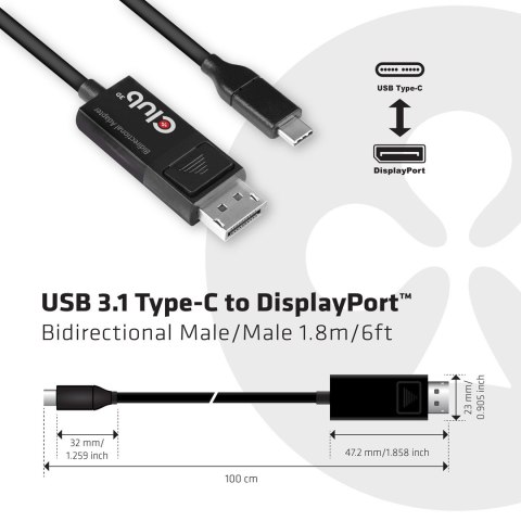 CLUB3D cac-1557 USB C Displayport 1.4 Czarny CLUB3D cac-1557 USB C Displayport 1.4 Czarny