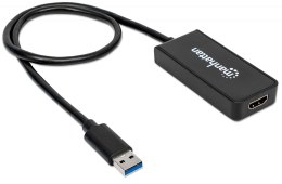 Manhattan 152259 zewnętrzna karta graficzna usb Czarny