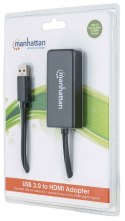 Manhattan 152259 zewnętrzna karta graficzna usb Czarny