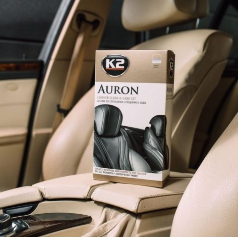 K2 AURON zestaw (Auron Cleaner+Auron Protectant+szczotka Auron Brush + mikrofibra) - zestaw do czyszczenia i pielęgnacji skór K2 AURON zestaw (Auron Cleaner+Auron Protectant+szczotka Auron Brush + mikrofibra) - zestaw do czyszczenia i pielęgnacji skór