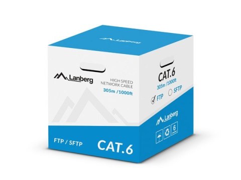 Lanberg LCS6-11CU-0305-S kabel sieciowy Szary 305 m Cat6 SF/UTP (S-FTP) Lanberg LCS6-11CU-0305-S kabel sieciowy Szary 305 m Cat6 SF/UTP (S-FTP)