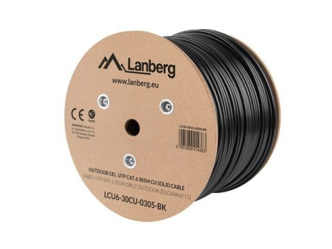Lanberg LCU6-30CU-0305-BK kabel sieciowy Czarny 305 m Cat6 U/UTP (UTP) Lanberg LCU6-30CU-0305-BK kabel sieciowy Czarny 305 m Cat6 U/UTP (UTP)