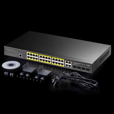 Cudy GS2028PS4 Zarządzany L2 Gigabit Ethernet (10/100/1000) Obsługa PoE 1U Czarny Cudy GS2028PS4 Zarządzany L2 Gigabit Ethernet (10/100/1000) Obsługa PoE 1U Czarny