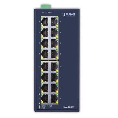 PLANET ISW-1600T łącza sieciowe Nie zarządzany Fast Ethernet (10/100) Niebieski PLANET ISW-1600T łącza sieciowe Nie zarządzany Fast Ethernet (10/100) Niebieski