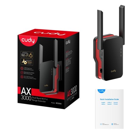 Cudy RE3000 wzmacniacz sygnału Wi-Fi Cudy RE3000 wzmacniacz sygnału Wi-Fi