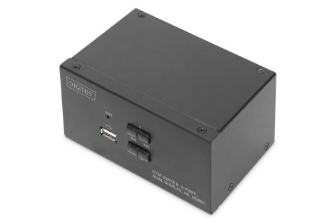 Digitus Przełącznik KVM, 2-portowy, podwójny wyświetlacz, 4K, HDMI®