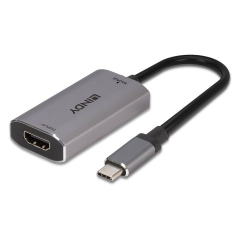Lindy 43327 adapter kablowy 0,11 m USB Type-C HDMI Czarny, Szary Lindy 43327 adapter kablowy 0,11 m USB Type-C HDMI Czarny, Szary