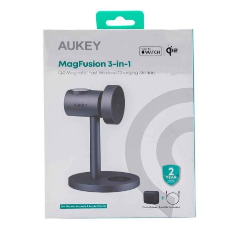 AUKEY MagFusion 3-IN-1 Fastcharger Telefon komórkowy Czarny USB Wewnętrzna AUKEY MagFusion 3-IN-1 Fastcharger Telefon komórkowy Czarny USB Wewnętrzna