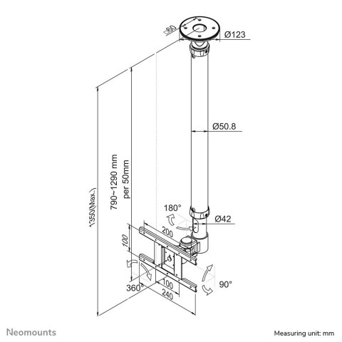 Neomounts FPMA-C100 uchwyt do tablic informacyjnych 76,2 cm (30") Czarny Neomounts FPMA-C100 uchwyt do tablic informacyjnych 76,2 cm (30") Czarny