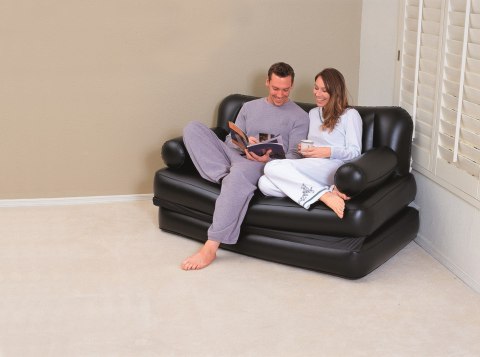 Bestway 75054 Sofa wielofunkcyjna, Materac dwuosobowy 1.88m x 1.52m x 62cm czarna Bestway 75054 Sofa wielofunkcyjna, Materac dwuosobowy 1.88m x 1.52m x 62cm czarna