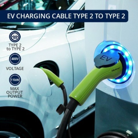Qoltec 52473 kabel do ładowania pojazdów elektrycznych Czarny Typ 2 5 m Qoltec 52473 kabel do ładowania pojazdów elektrycznych Czarny Typ 2 5 m