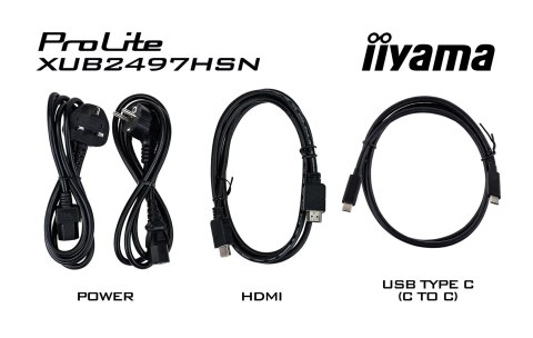 Płaski ekran iiyama 24 XUB2497HSN-W2 HDMI DP USB USB-C - 60,5 cm Płaski ekran iiyama 24 XUB2497HSN-W2 HDMI DP USB USB-C - 60,5 cm